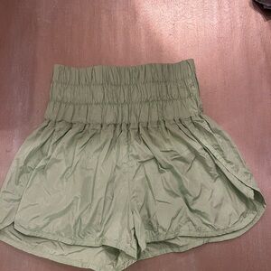 Free People High Waist Green Shorts Relaxed Fit
